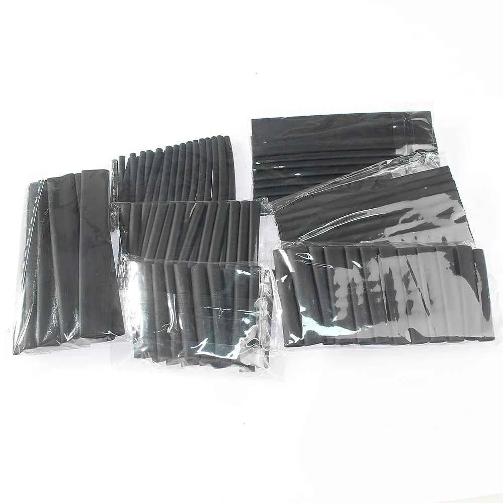 127PCS Heat-shrink Tubing Kit 2:1 black Thermoresistant Tube Electrical Connection Wire Cable Insulation Sleeving
