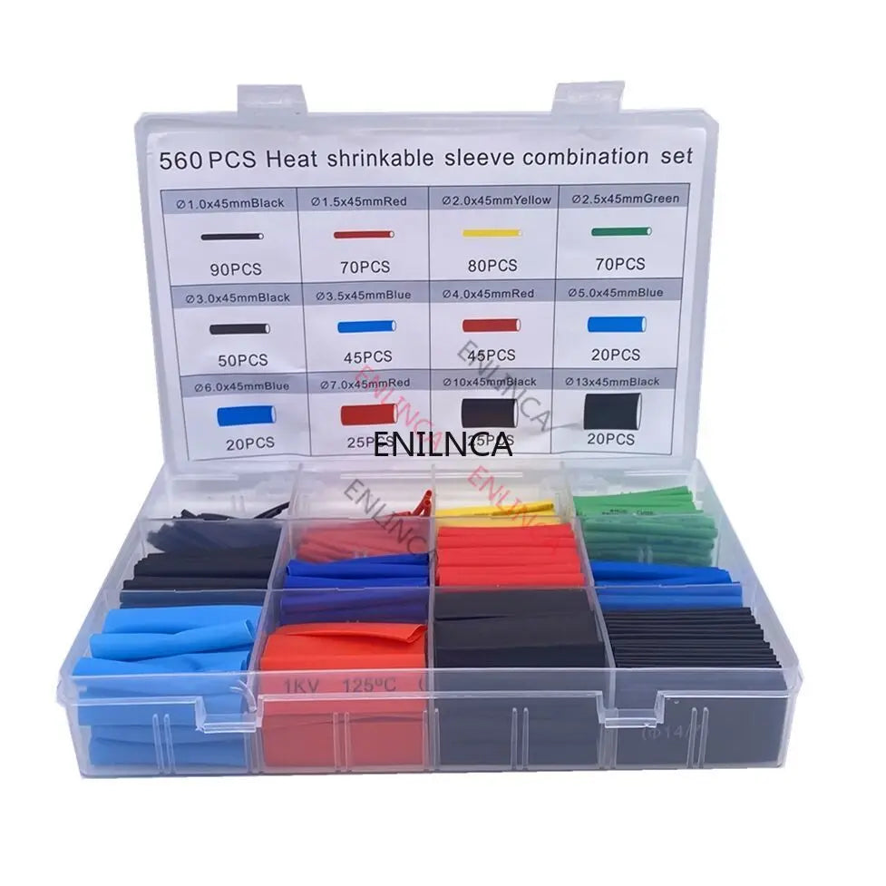 127-750pcs Heat Shrink Tubing Kit for Electrical Connection Wire Cable Insulation Sleeving