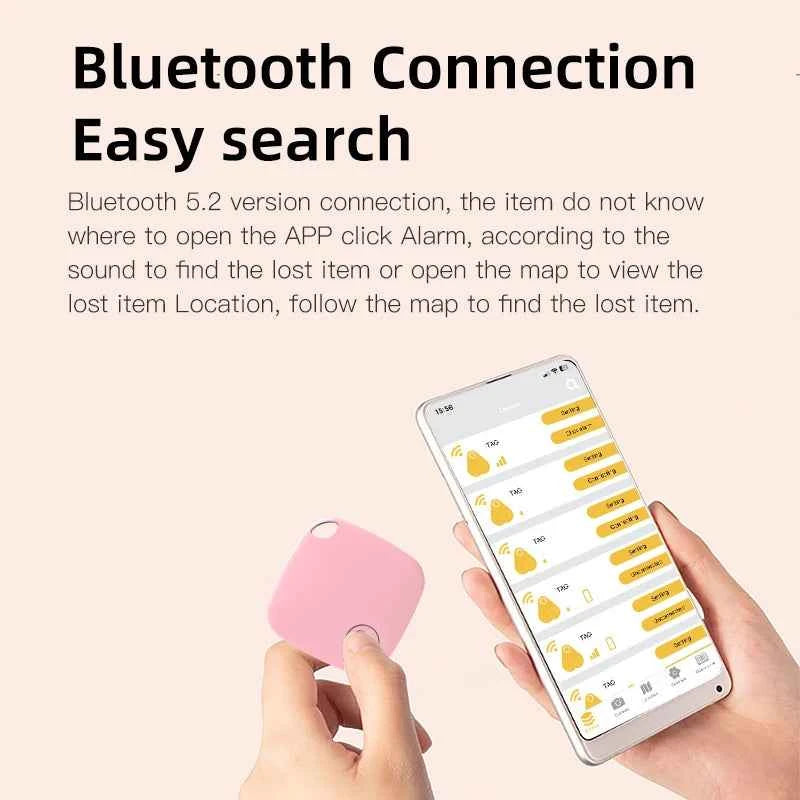 Mini Bluetooth 5.0 Tracker AntiLost Device Round Pet Kids Bag Wallet Tracking Smart Finder Locator