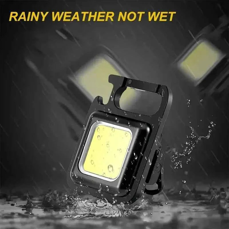 1/2PCS USB COB Keychain Work Light Flashlight Super Bright Emergency Light,Bottle Opener,With Magnetic Base For Outdoor Camping