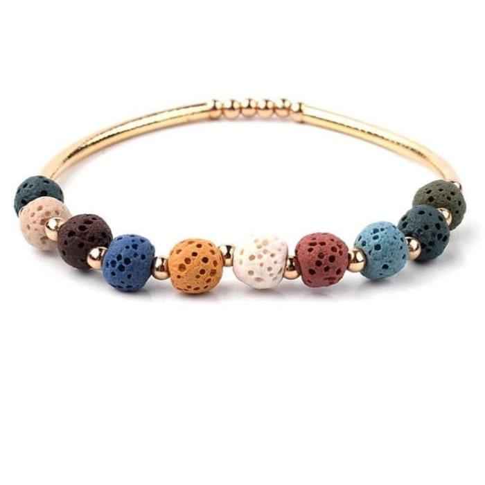 Lava Stone Essential Oil Bracelet - Chakra Lava Stone